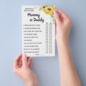 Mam of papa zei dat ze tweetalige spelkaart zei flyer (Hand)