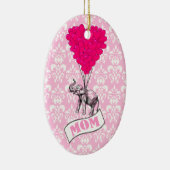 Mam, olifant en hartballonnen keramisch ornament (Rechts)