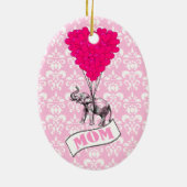 Mam, olifant en hartballonnen keramisch ornament (Achterkant)