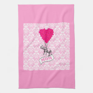 Mam, olifant en hartballonnen theedoek