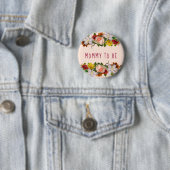 Mam om Baby shower Button te zijn Floral Chic (In situ)
