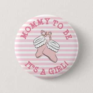 Mam om Baby shower Button te zijn met Cute Girl's