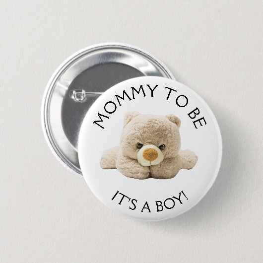 Mam om Baby shower Button van Teddy Bear te zijn (Voorkant /achterkant)