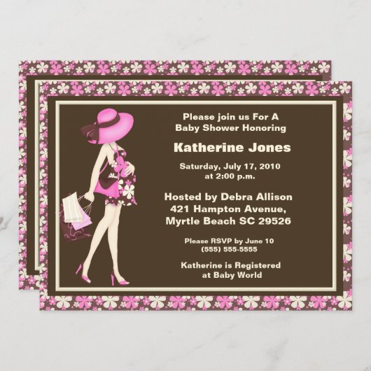 Mam om Baby shower uit te nodigen Kaart (Voorkant / Achterkant)