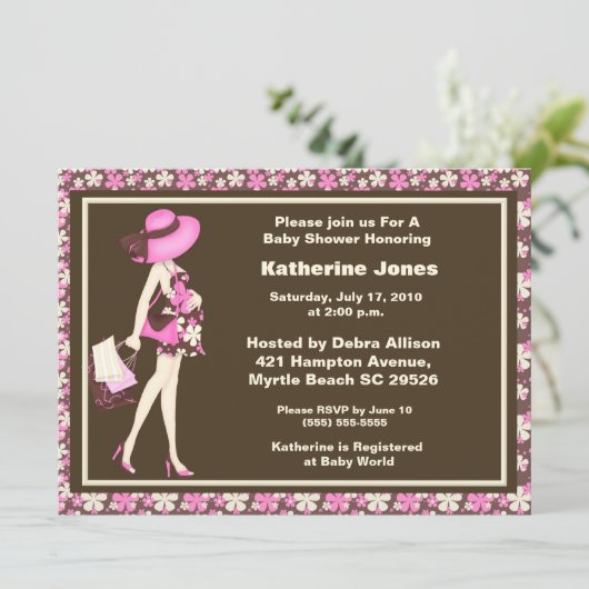 Mam om Baby shower uit te nodigen Kaart (Staand voorkant)