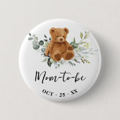 Mam om Beer Greenery Baby shower Button te zijn (Voorkant)