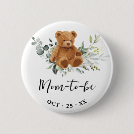 Mam om Beer Greenery Baby shower Button te zijn