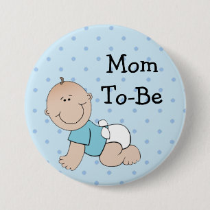 Mam om Blue Baby Boy Baby shower Button te zijn