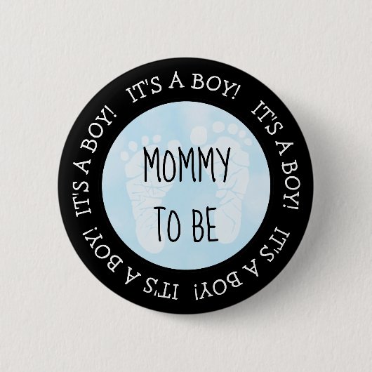Mam om Blue Baby shower Button te zijn (Voorkant)