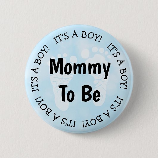 Mam om Blue Baby shower Button te zijn (Voorkant)