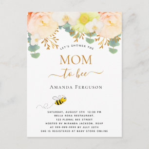 Mam om geel floraal schattig Baby shower te worden Briefkaart
