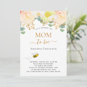 Mam om geel floraal schattig Baby shower te worden Kaart (Staand voorkant)