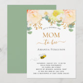 Mam om geel floraal schattig Baby shower te worden Kaart (Voorkant / Achterkant)