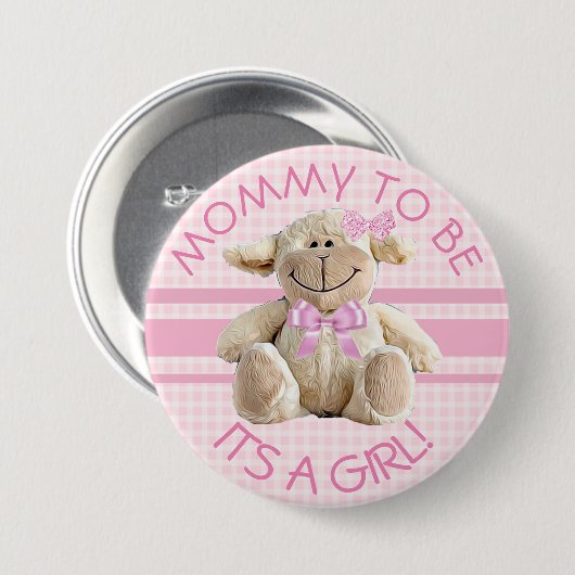 Mam om Lamb Baby shower Button te zijn (Voorkant /achterkant)