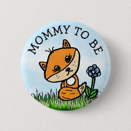 Mam om Little Fox Baby shower te zijn Ronde Button 5,7 Cm