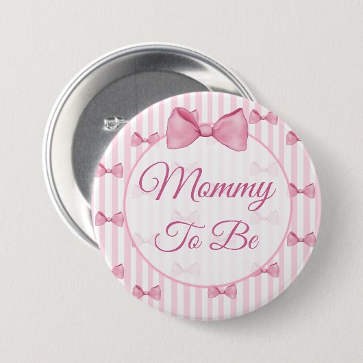 Mam om Roze Baby shower Button te zijn (Voorkant /achterkant)