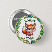 Mam om te zijn | Baby shower met Woodland-thema Ronde Button 5,7 Cm (Voorkant /achterkant)