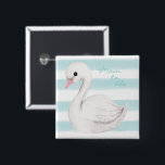 Mam om Typografie Blue Stripe Boy Shower te worden Vierkante Button 5,1 Cm<br><div class="desc">Schattige mam-aan-zijn blauwe en witte streep knoop om bij uw baby shower te draag om uw zoete thema aan te passen.</div>