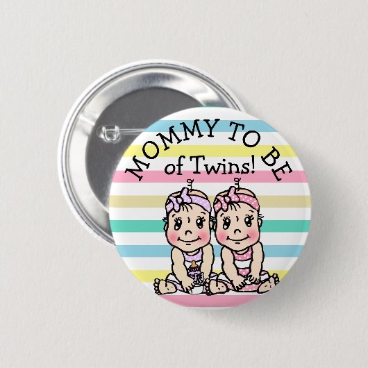 Mam om van Twins te zijn, Baby shower Button (Voorkant /achterkant)