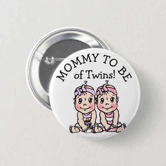 Mam om van Twins te zijn, Baby shower Button (Voorkant /achterkant)