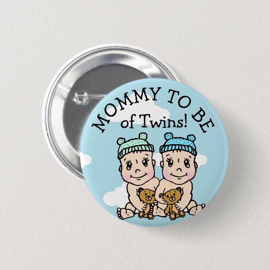 Mam om van Twins te zijn, Baby shower Button (Voorkant /achterkant)
