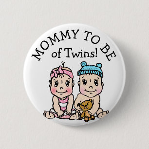 Mam om van Twins te zijn, Baby shower Button