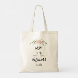 Mam & Oma Custom Bloemen Familie Opgericht Jaar Tote Bag