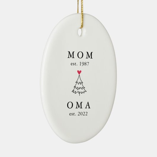 mam | Oma Jaar Oost | Kerstmis Keramisch Ornament (Rechts)