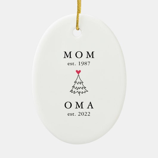 mam | Oma Jaar Oost | Kerstmis Keramisch Ornament (Voorkant)