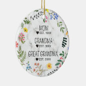 Mam, oma, overgrootmoeder Bloemenmarmer Keramisch Ornament (Rechts)