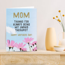 Mam Onbetaalde Therapist Funny Floral Moederdag