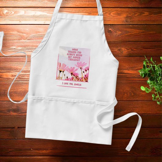 Mam Onbetaalde Therapist Funny Floral Moederdag Standaard Schort