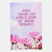 Mam Onbetaalde Therapist Funny Floral Moederdag Theedoek (Verticaal)
