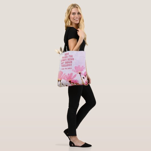 Mam Onbetaalde Therapist Funny Floral Moederdag Tote Bag (Op model)