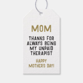 Mam Onbetaalde Therapist Funny Humor Moederdag Cadeaulabel