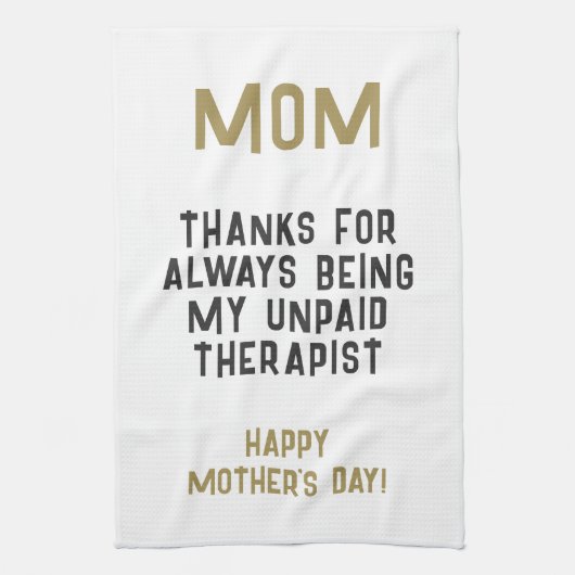 Mam Onbetaalde Therapist Funny Humor Moederdag Theedoek (Verticaal)