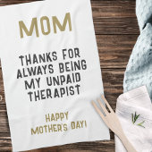 Mam Onbetaalde Therapist Funny Humor Moederdag Theedoek