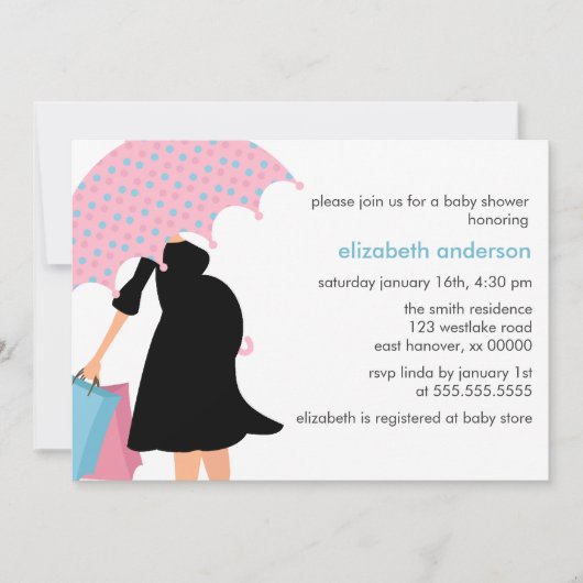 Mam onder het Baby shower Umbrella Kaart (Voorkant)