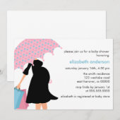 Mam onder het Baby shower Umbrella Kaart (Voorkant / Achterkant)