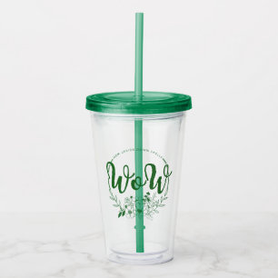 MAM op zijn kop spelt WOW! Acryl Drinkbeker
