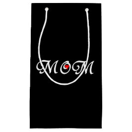 Mam op zwarte achtergrond met een cadeautas van Re