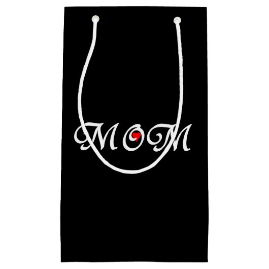 Mam op zwarte achtergrond met een cadeautas van Re (Voorkant)