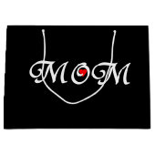 Mam op zwarte achtergrond met een cadeautas van Re (Voorkant)