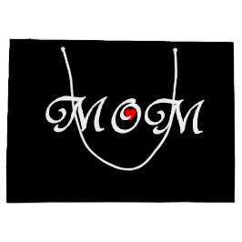 Mam op zwarte achtergrond met een cadeautas van Re