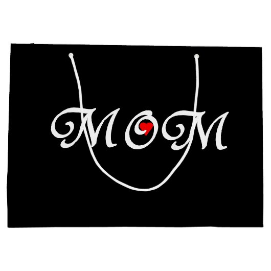 Mam op zwarte achtergrond met een cadeautas van Re (Achterkant)