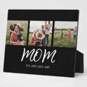 Mam Opgericht Elegant Script Zwart 3 Foto Fotoplaat (Zijkant)