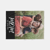 Mam Opgericht Zwart Modern Script Foto Fleece Deken (Voorkant (Horizontaal))