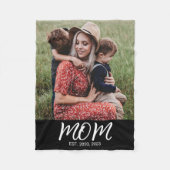 Mam Opgericht Zwart Modern Script Foto Fleece Deken (Voorkant)