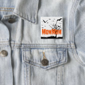 Mam Oranje Drijvende doopvont vliegende vleermuize Vierkante Button 5,1 Cm (In situ)