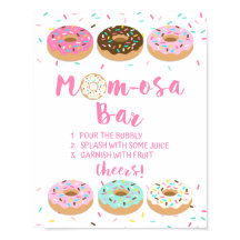 Mam-osa Bar Baby shower Mimosa Sign Roze Donuts